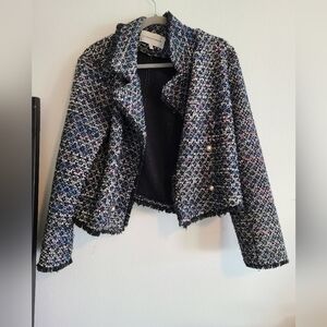 Cupcakes & Cashmere Multicolor Tweed Jacket. Size L